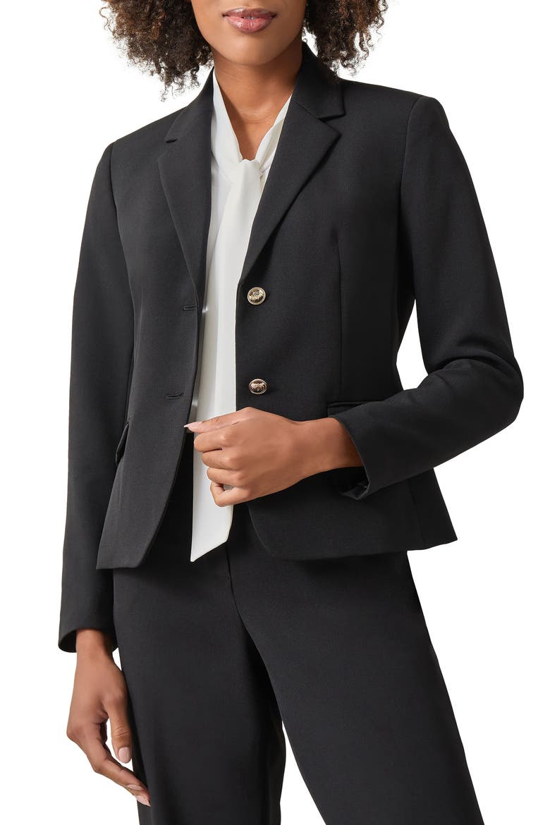 Two-Button Blazer, Main, color, BLACK