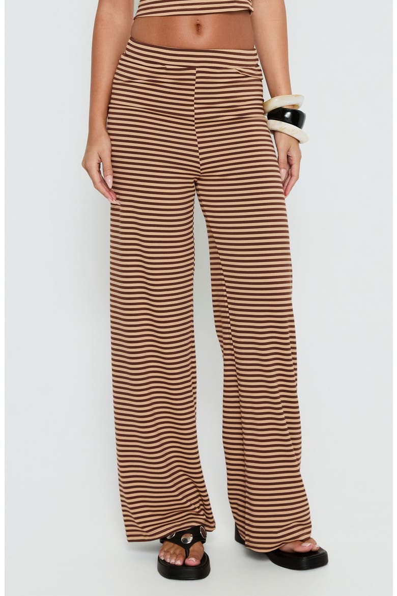 Timora Striped Wide Leg Pants, Main, color, BROWN STRIPE