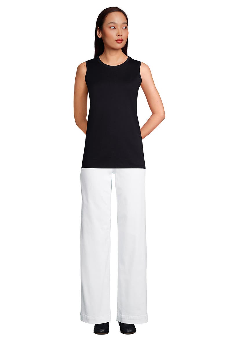 Lands' End Supima Cotton Tank Top, Alternate, color, Black