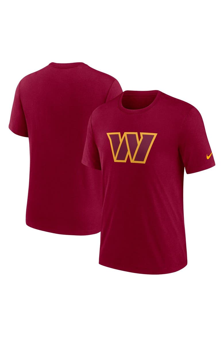Men's Nike Burgundy Washington Commanders Rewind Logo Tri-Blend T-Shirt, Main, color, Burgundy