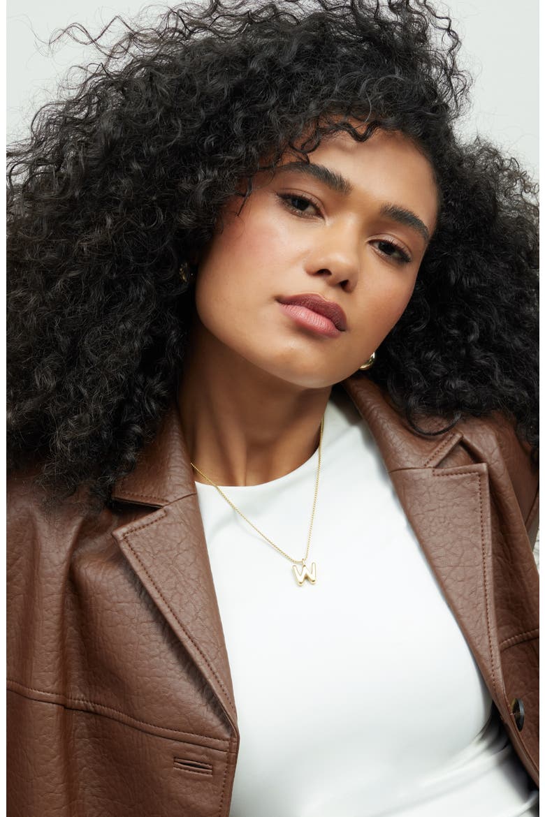 Waterproof Bubble Initial Pendant Necklace, Alternate, color, S- GOLD