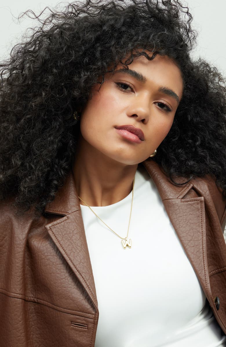 Open Edit Waterproof Bubble Initial Pendant Necklace, Alternate, color, B- Silver