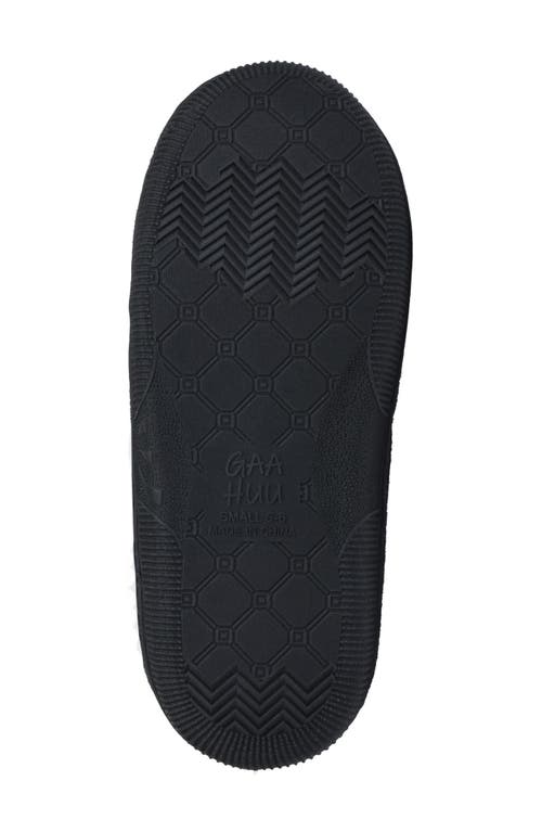 Gaahuu Double Stitched Faux Shearling Lined Slipper In Black