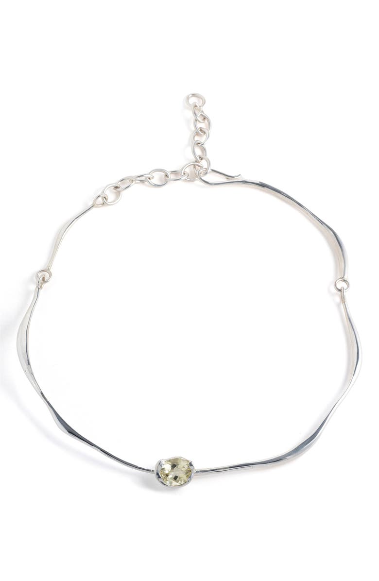 FARIS Grand Semiprecious Stone Collar Necklace, Main, color, Sterling Silver