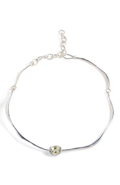 Faris Grand Semiprecious Stone Collar Necklace In Sterling Silver