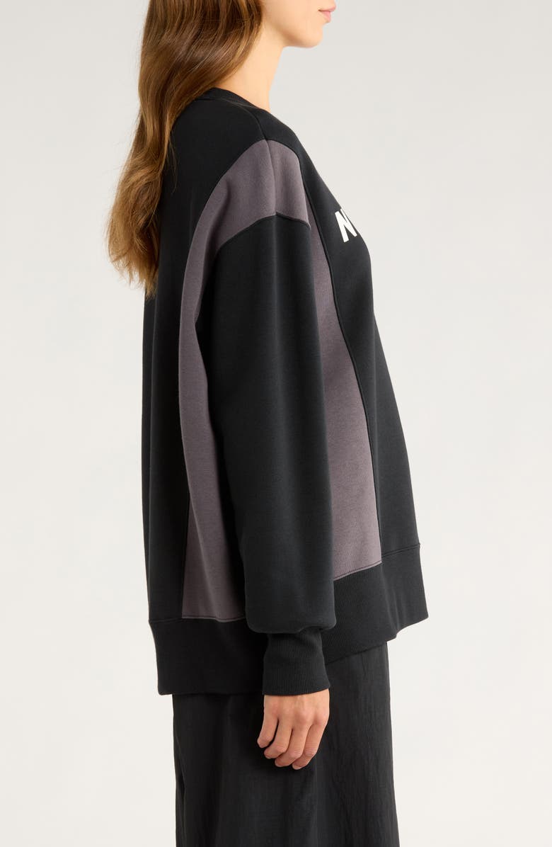 Nike Phoenix Fleece Oversize Crewneck Sweatshirt, Alternate, color, Black/ Thunder Grey