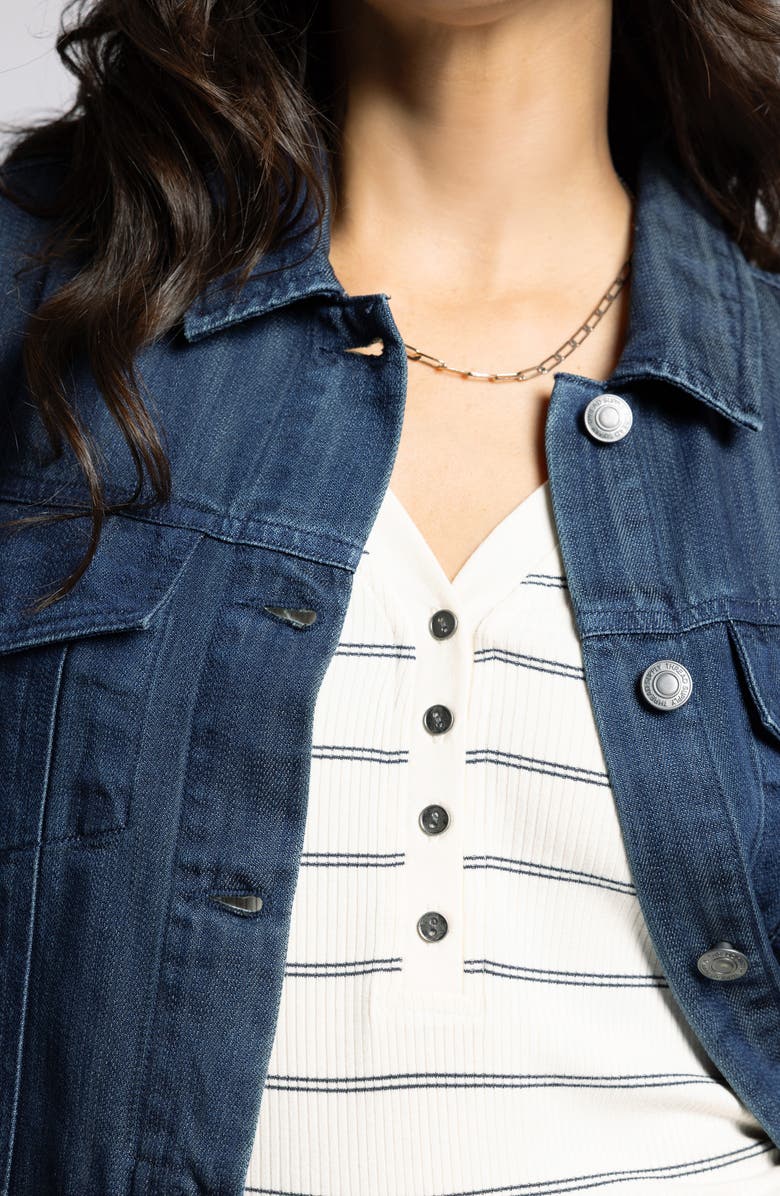 Thread & Supply Jackie Denim Trucker Jacket, Alternate, color, Ink Wash