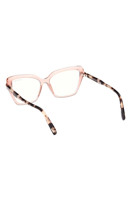 Tom Ford 55mm Cat Eye Blue Light Blocking Optical Glasses In Pink