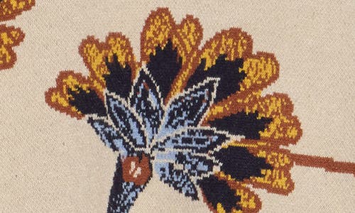 T Tahari Puff Sleeve Floral Jacquard Sweater In Brown