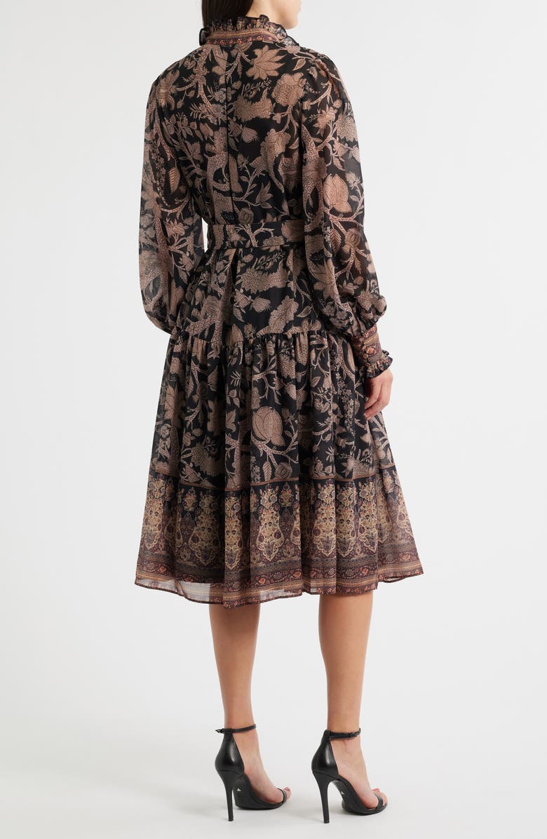 KOBI HALPERIN Moses Mixed Print Long Sleeve Dress, Alternate, color, Black Multi