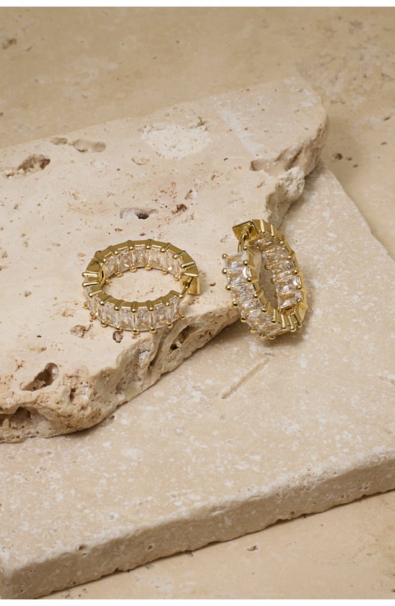 Untamed Petals Taryn Crystal Hoops, Alternate, color, Gold