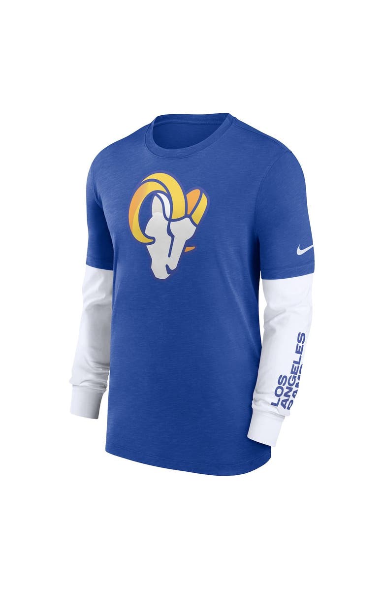 Nike Men's Nike Heather Royal Los Angeles Rams Slub Fashion Long Sleeve T-Shirt, Alternate, color, Heather Royal
