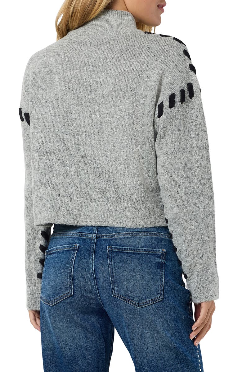 Noisy may Donna Whipstitch Mock Neck Crop Sweater, Alternate, color, 
