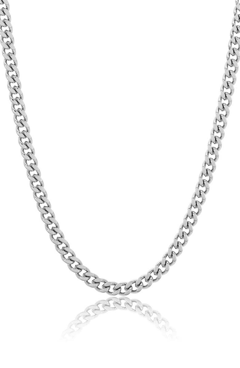 Adornia Men's Water Resistant Cuban Link Chain Necklace, Main, color,