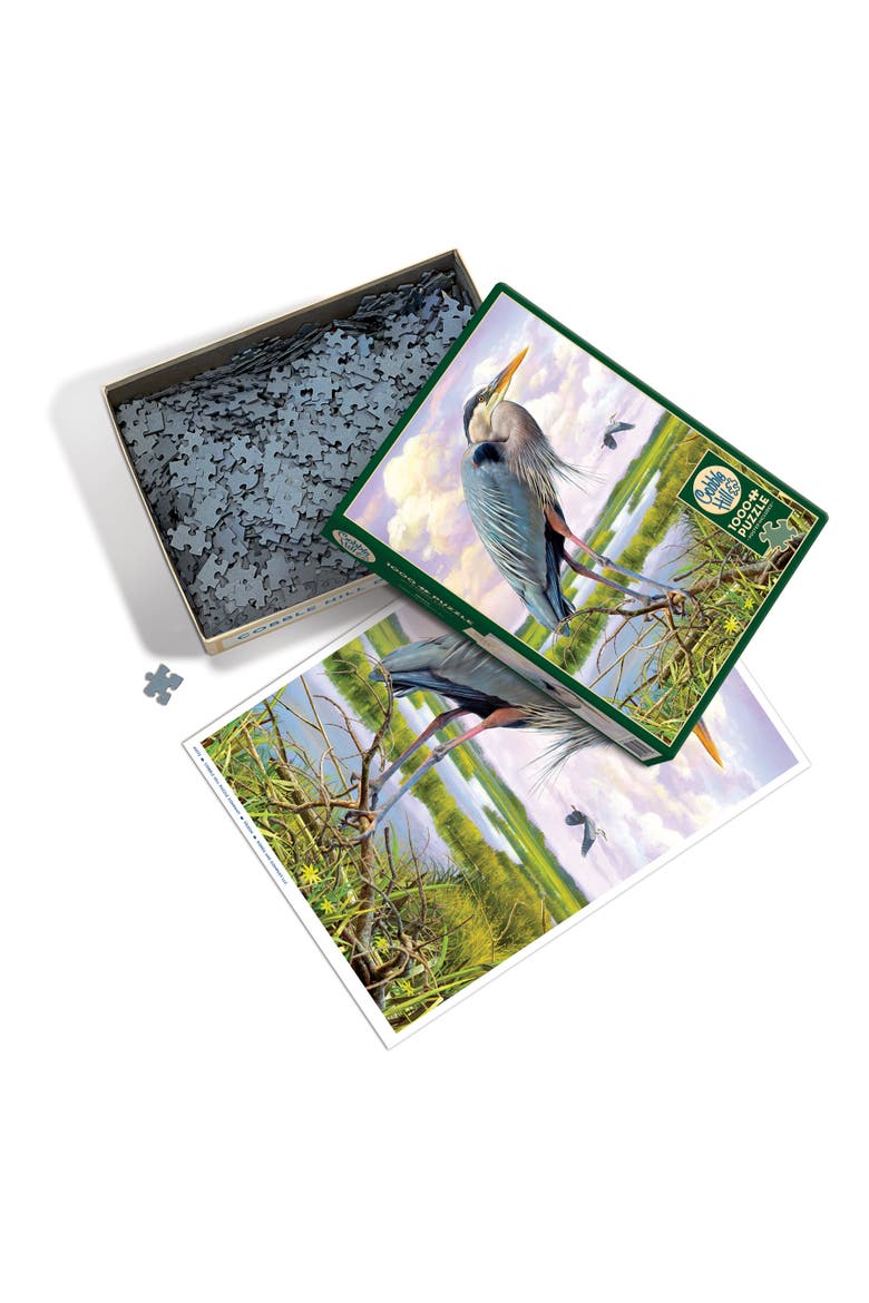 Heron 1000 Piece Puzzle Heron with Reference Poster, Alternate, color, Multicolored