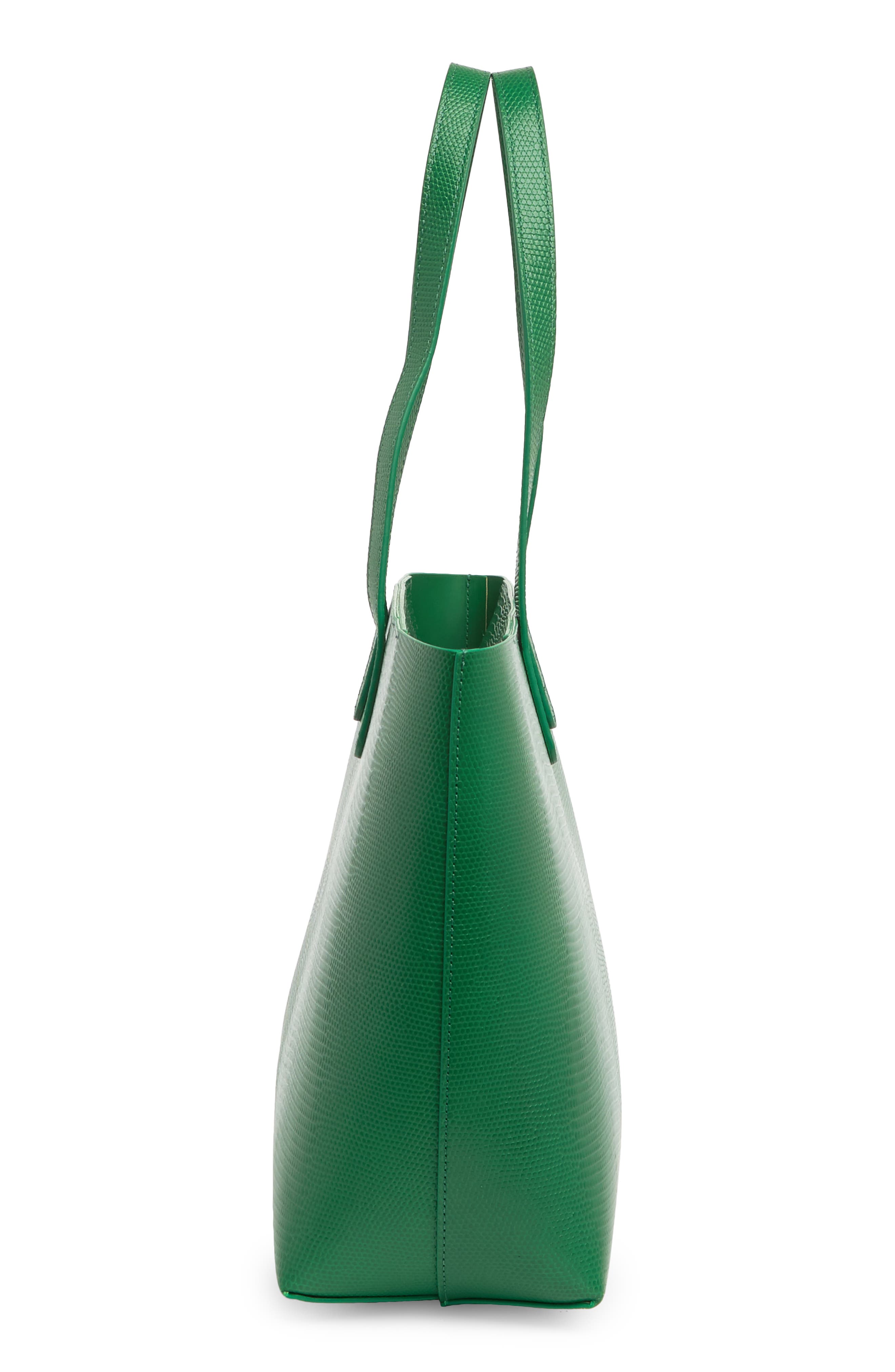 Mansur Gavriel Small Leather Zip Tote, Alternate, color, Leaf