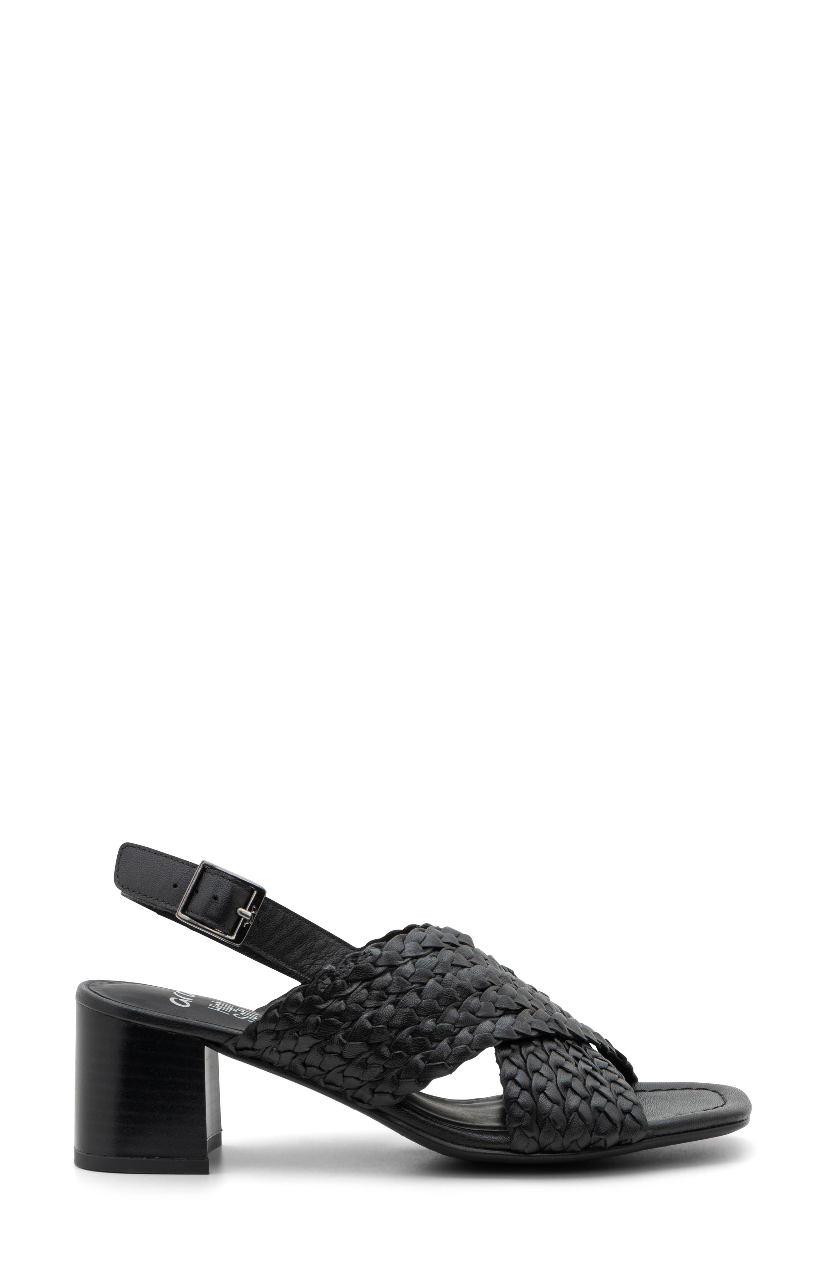 ara Benson Sandal, Alternate, color, Black Woven Leather