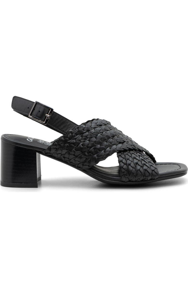 ara Benson Sandal, Alternate, color, Black Woven Leather