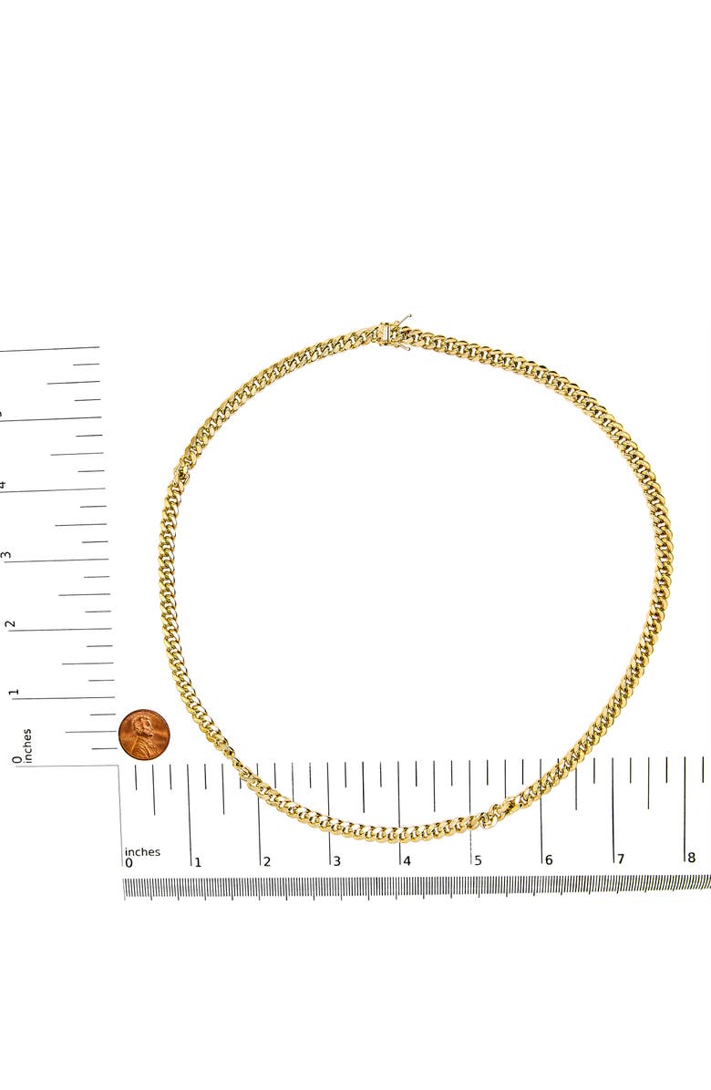 Haus of Brilliance Semi-Solid 14K Yellow Gold 6.1mm Classic Miami Cuban Chain Necklace, Alternate, color, Yellow