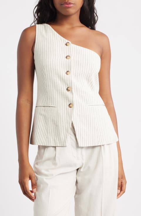 Stripe One-Shoulder Vest