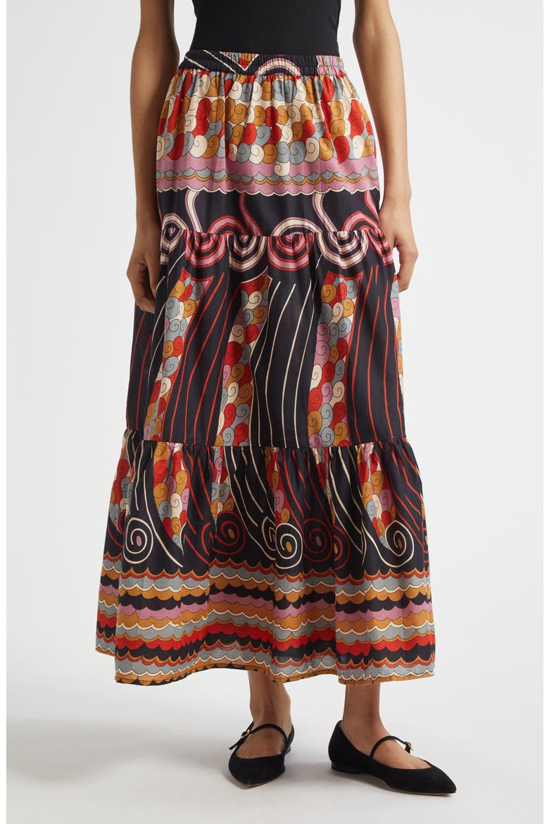 Paola Floral Print Tie Waist Maxi Skirt, Main, color, MAAR PRINT