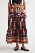 MILLE Paola Floral Print Tie Waist Maxi Skirt