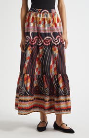 MILLE Paola Floral Print Tie Waist Maxi Skirt