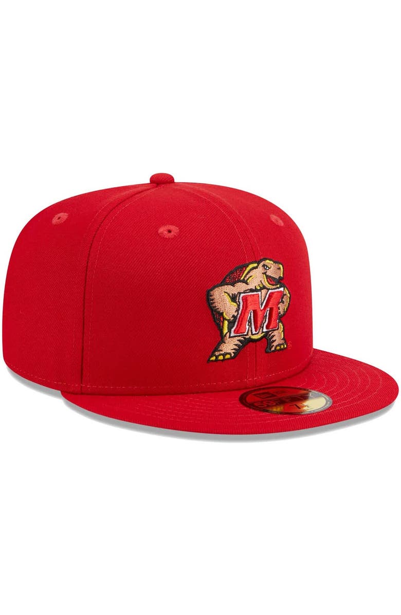 New Era Men's New Era Red Maryland Terrapins 59FIFTY Fitted Hat, Alternate, color, Red