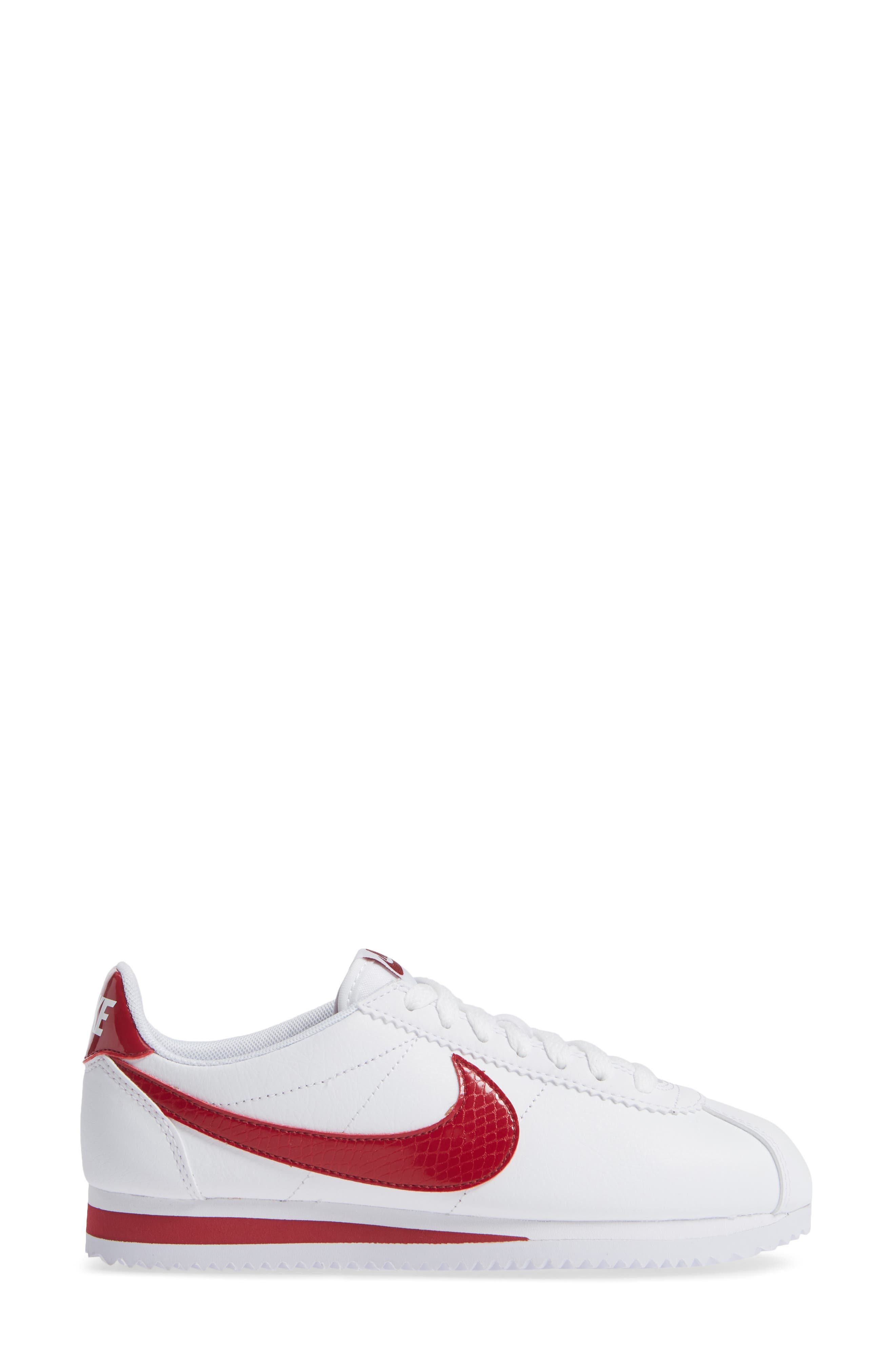Classic Cortez Sneaker, Alternate, color, WHITE/ RED CRUSH