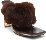 Jeffrey Campbell Delusions Faux Fur Slide Sandal
