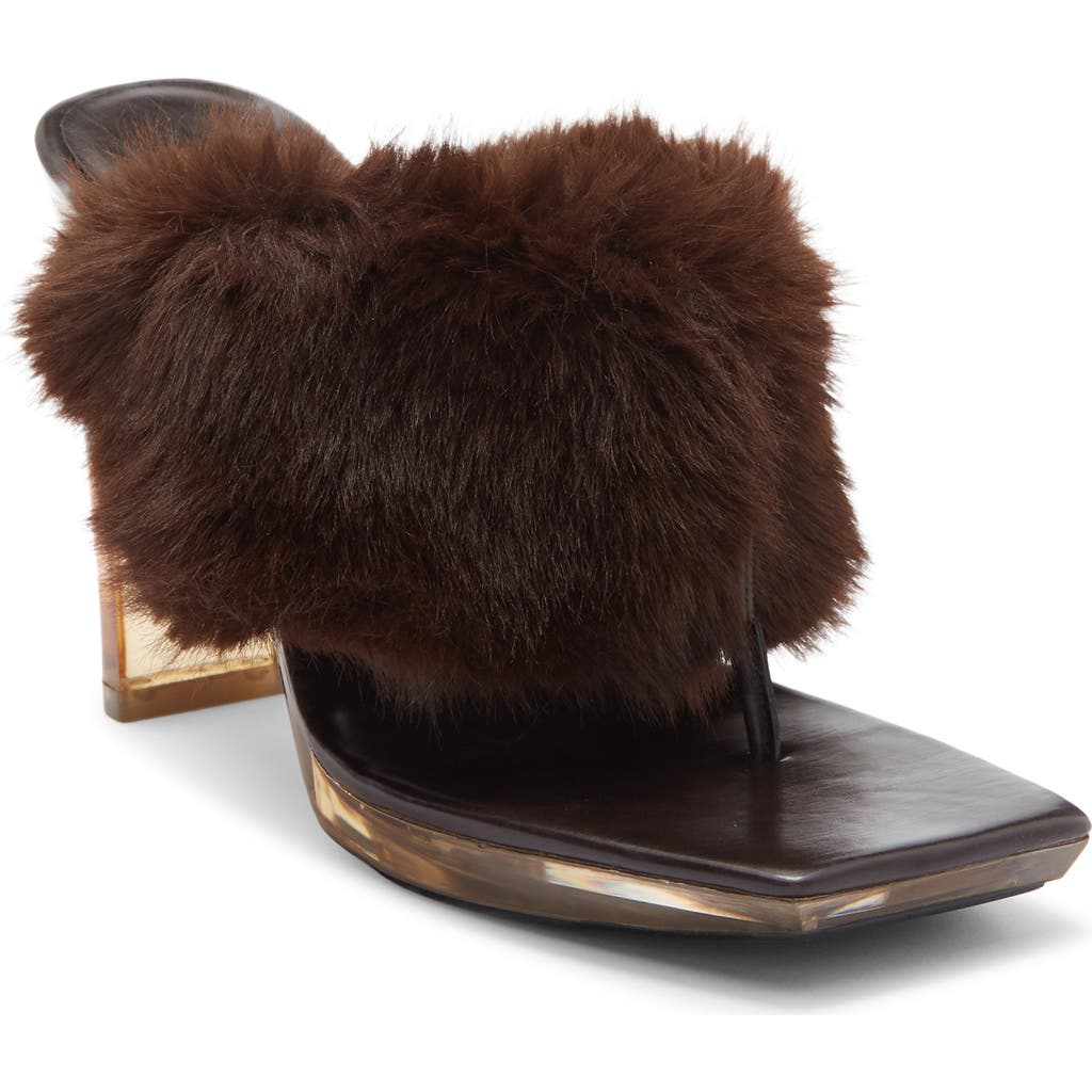 Jeffrey Campbell Delusions Faux Fur Slide Sandal In Multi