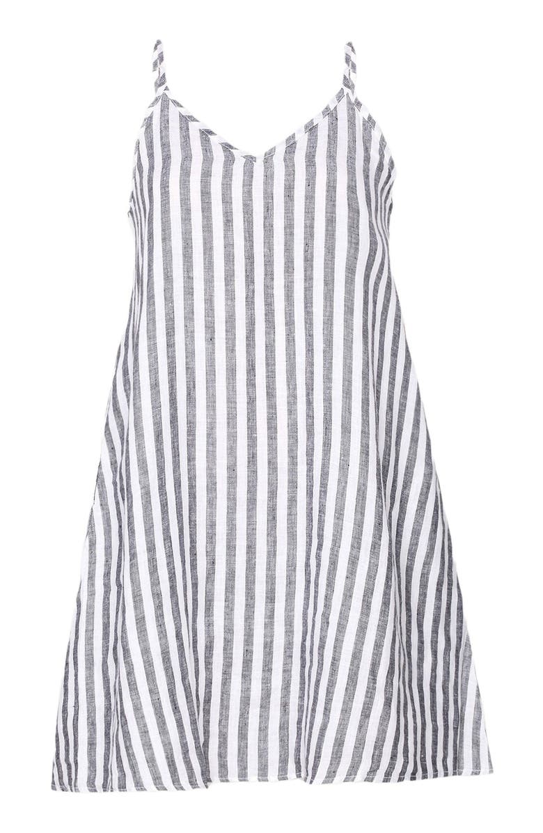 Reistor Short Tent Dress with Back Tie, Alternate, color, Black And White Stripes