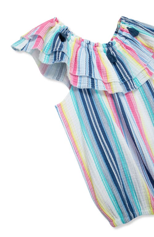 Peek Aren't You Curious Kids' Stripe Gauze Top & Denim Shorts Set In Stripe
