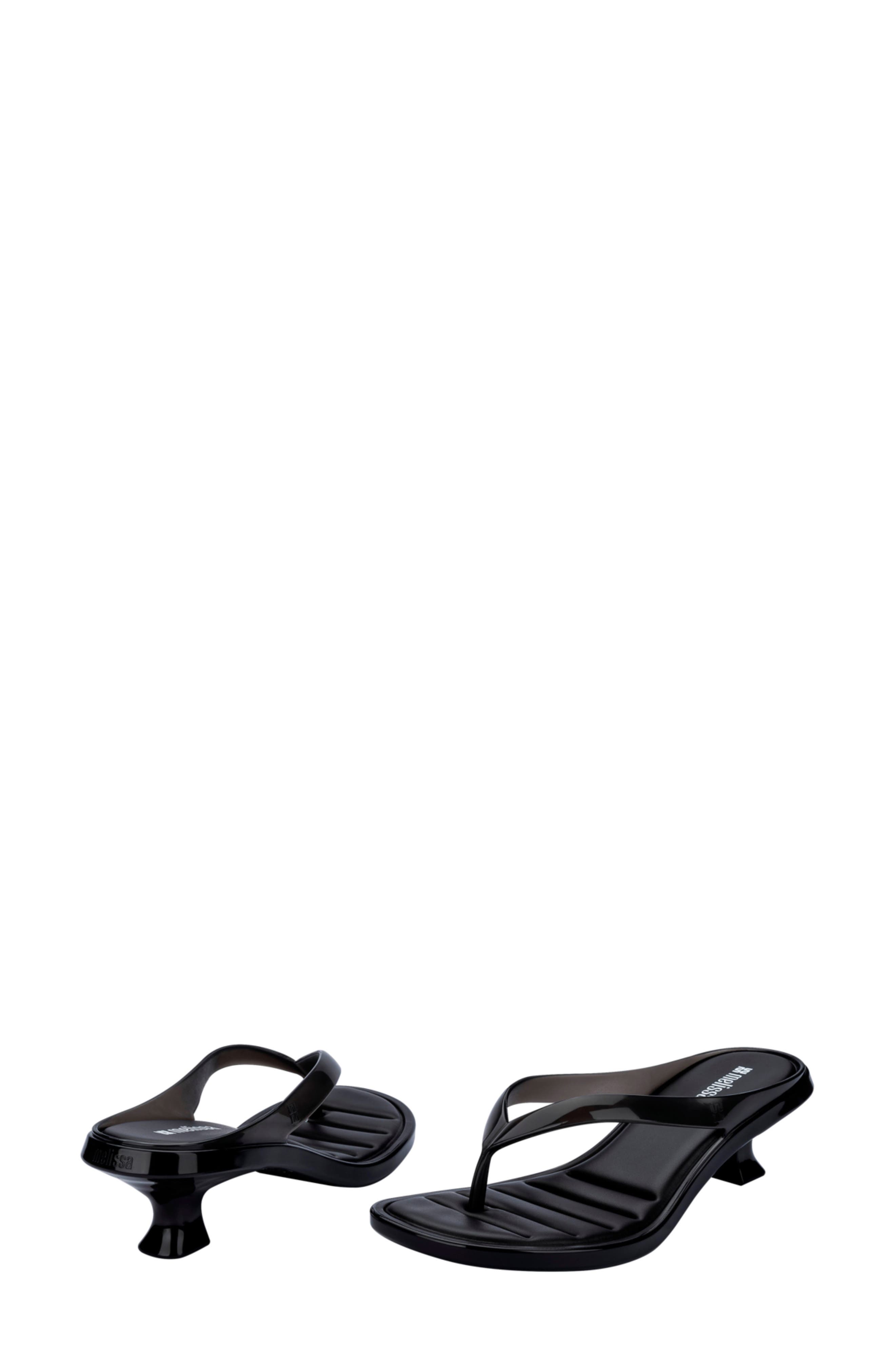 Melissa Kitten Heel Flip Flop, Alternate, color, Black