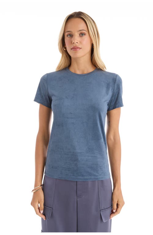 The Noli Shop Amaya Suede T-shirt In Blue