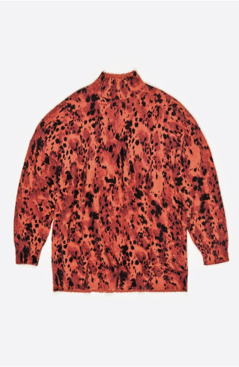 Bimba y Lola Lynx Fur High Neck Sweater, Alternate, color, Lynx Brown