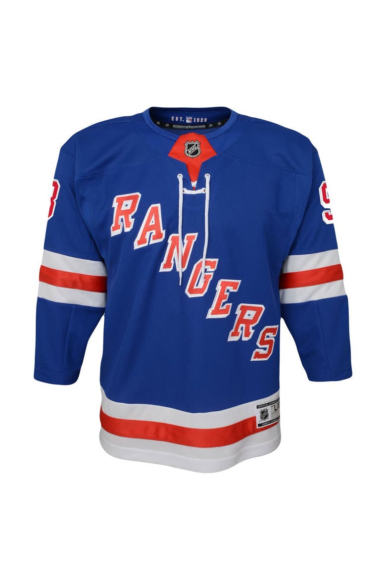 Youth Mika Zibanejad Blue New York Rangers Home Premier Player Jersey, Alternate, color, Blue