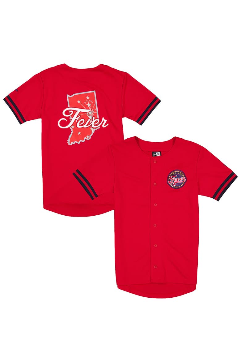 Men's New Era Red Indiana Fever 2026 WNBA Draft Hometown Baseball Jersey, Main, color, Red