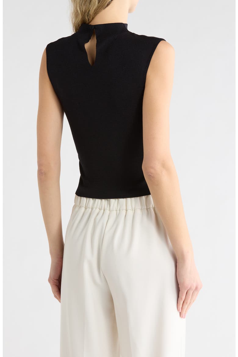 Mock Neck Ruched Tank, Alternate, color, BLACK