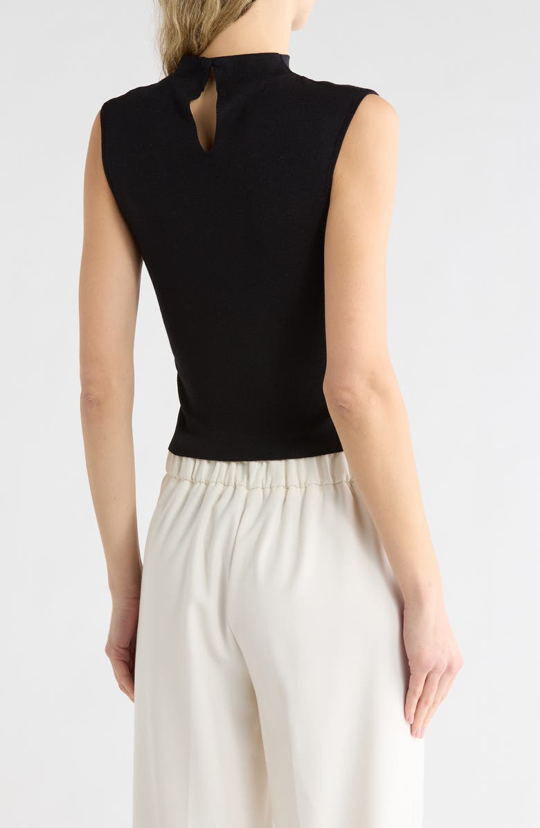 Blu Pepper Mock Neck Ruched Tank, Alternate, color, Black