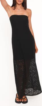 Petal & Pup Sienna Strapless Lace Maxi Dress