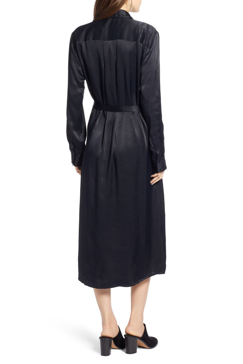 Midi Shirtdress, Alternate, color, BLACK