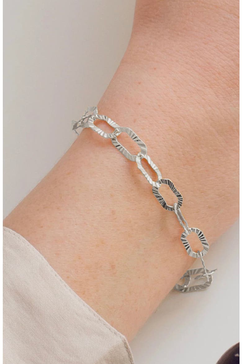 18k Gold Plated Sterling Silver Maddie Chain Bracelet Gift Idea, Alternate, color, Silver