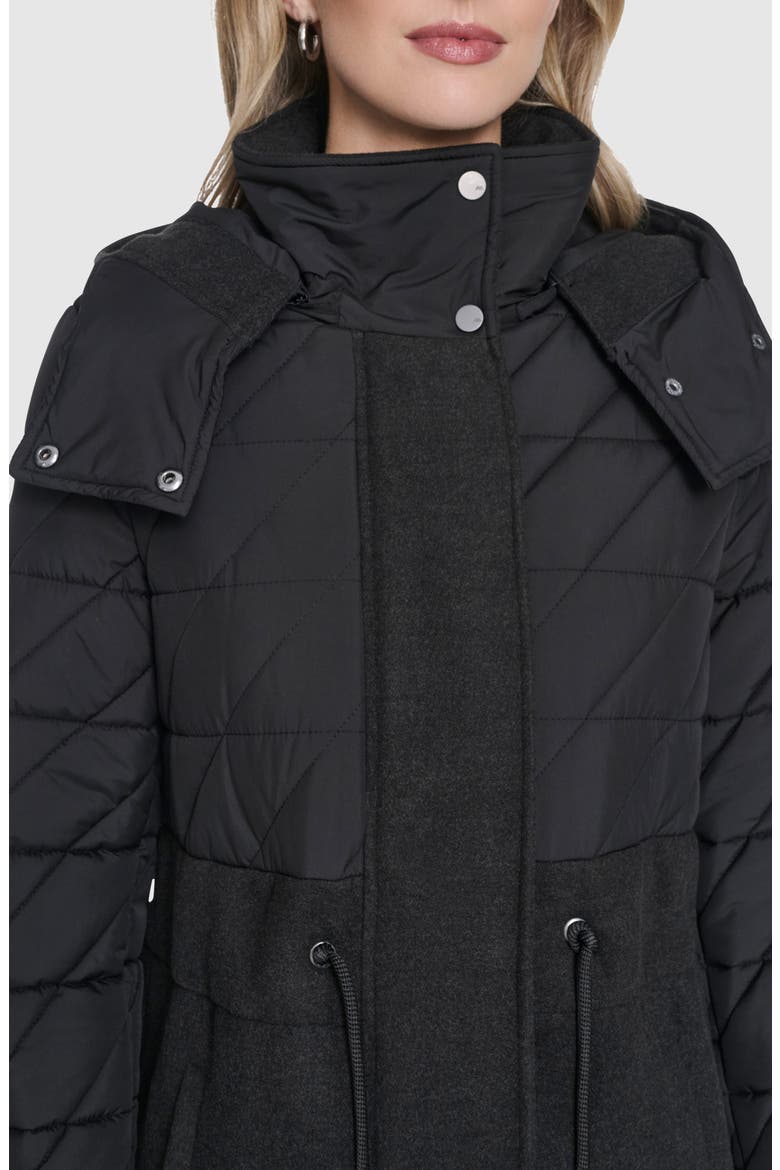 Synclaire Quilted Coat, Alternate, color, BLACK