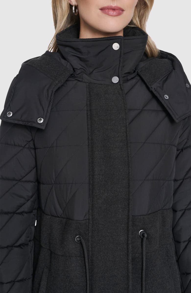 Andrew Marc Synclaire Quilted Coat, Alternate, color, Black