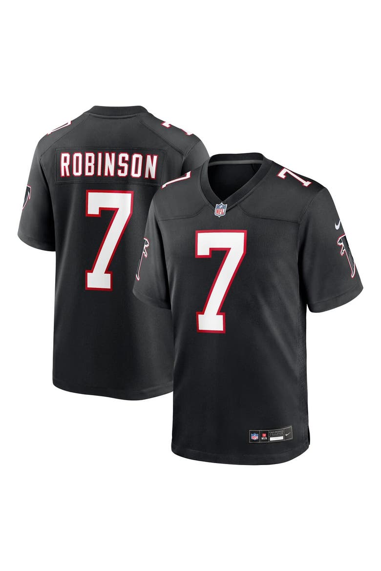 Men's Nike Bijan Robinson Black Atlanta Falcons 2023 NFL Draft First Round Pick Throwback Game Jersey, Main, color, Black
