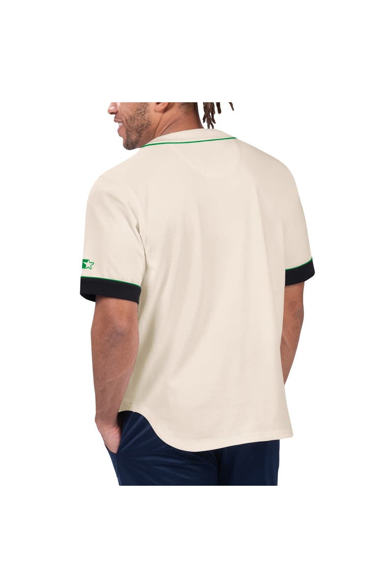 STARTER Men's Starter Cream New York Jets Relay Vintage Full-Button Baseball Top, Alternate, color, Cream