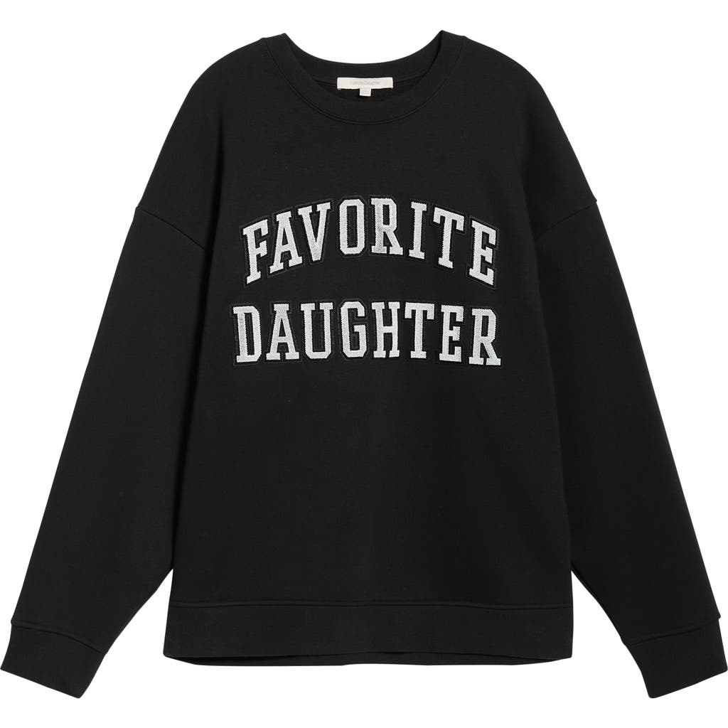 Favorite Daughter The Collegiate Embroidered Graphic Sweatshirt In Black