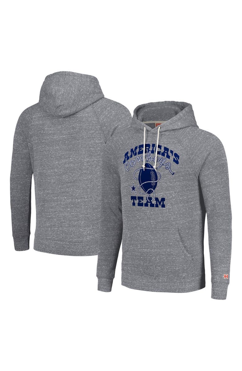 Homage Unisex Homage  Gray Dallas Cowboys Hyperlocal Raglan Pullover Hoodie, Main, color, Gray