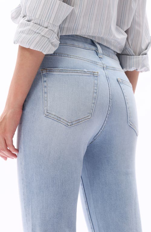 Bayeas Frayed High Waist Ankle Bootcut Jeans In Blue